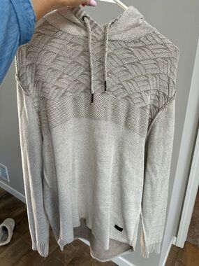Men's Knit Hooded Pullover Sweater - Beige